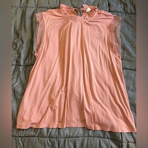 Good Hart by Matilda Jane Peach Sleeveless Top with Lace Trim